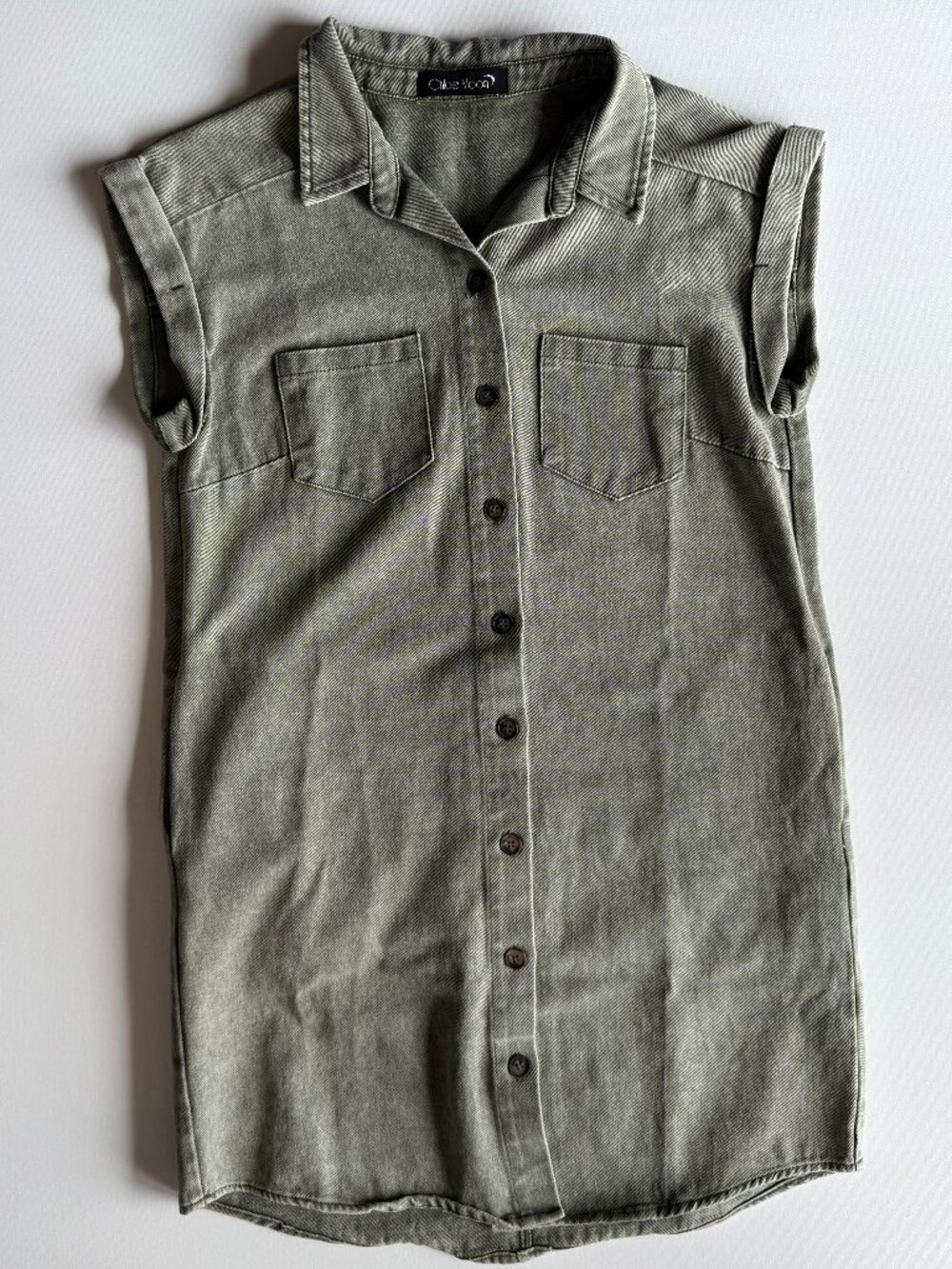 Chloe Moon Washed Denim Button Shirt Dress